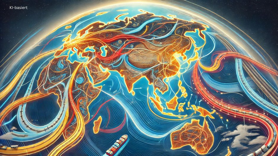 Illustration Belt and Road Initiative China